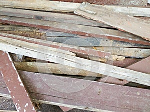 Stack of used plank