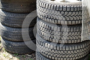 Stack of used tires