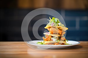 stack of vada pavs, focus on the crispy crust