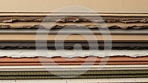 Stack of Various Paper and Cardboard Sheets