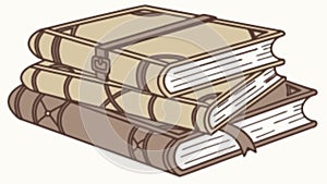 Stack of vintage academic books, knowledge and study, vector design Generative AI