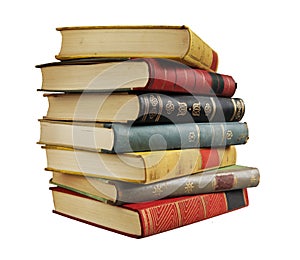 Stack of vintage books photo