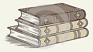 Stack of Vintage Books, Antique Knowledge History Vector Design Generative AI