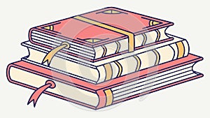 Stack of Vintage Books with Bookmarks, Knowledge and Education, vector design Generative AI