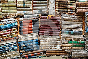 Stack of vintage books