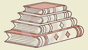 Stack of Vintage Books, Knowledge Learning, Literary Charm, vector design Generative AI