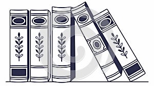 Stack of Vintage Books Library Learning Vector Art, vector design Generative AI