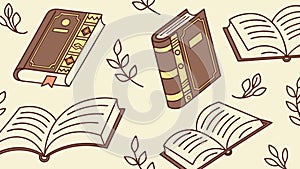 Stack of Vintage Books & Open Book Vector Illustration, vector design Generative AI