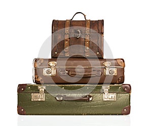 Stack of vintage suitcases