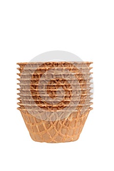Stack of waffle bowls