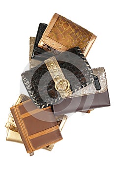 Stack of wallets | Isolated