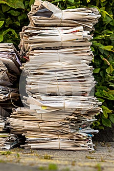 Stack of waste paper. old newspapers