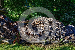 A stack of well split firewood