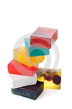 Stack of wet soap | Isolated