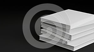 A stack of white books.