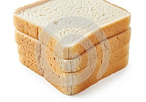 Stack of white bread slices