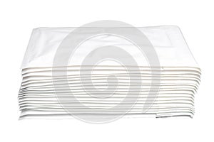 Stack of White Bubble Mailers on White Background