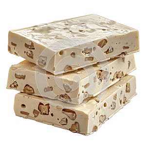 Stack of White Chocolate Bars with Caramel Pieces