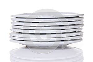 Stack of White Dinner Plates