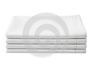 Stack of White Folded Sheets on Transparent Background