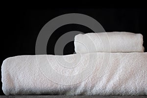 Stack of white hotel towels