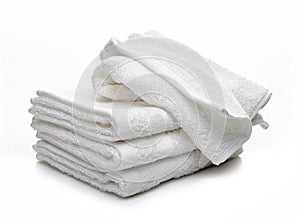 Stack of white hotel towels