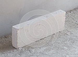 Stack of white Lightweight Concrete block, Foamed concrete block photo