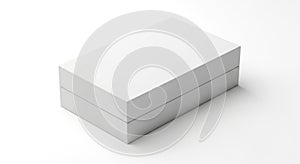 Stack of white paper blocks isolated on white background