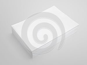 Stack of white paper on gray background