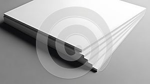 Stack of White Paper on a Gray Surface