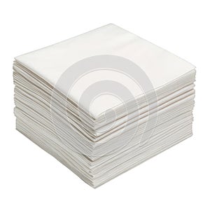 Stack of white paper isolated on transparent background