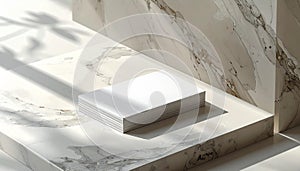 Stack of White Paper on Marble Surface