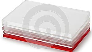 Stack of White Paper on Red Base