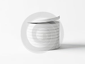 Stack of white paper rolls on a clean surface