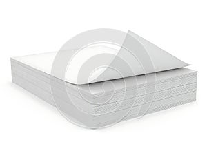 Stack of white paper sheets on a clean surface
