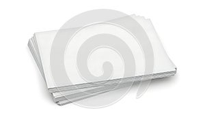 Stack of white paper sheets on a clean surface