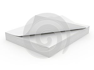 Stack of white paper sheets on a clean surface