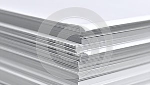 Stack of White Paper Sheets Close-up