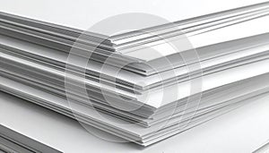 Stack of White Paper Sheets Close-up