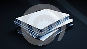 Stack of White Paper Sheets on Dark Background