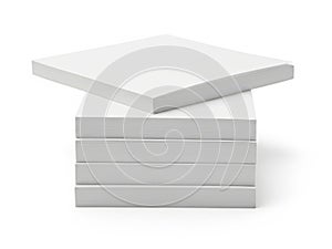 Stack of white paper sheets on desk