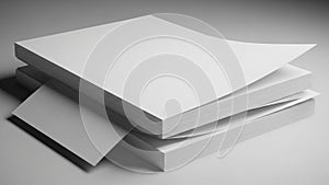 Paper has a smooth texture and sharp edges casting soft shadows on the