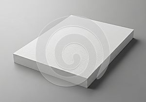 A stack of white paper sheets on a gray background with a slight shadow effect