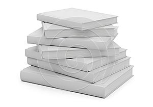 Stack of white paper sheets isolated on white background