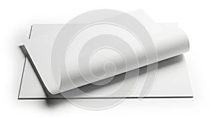 Stack of white paper sheets isolated on white background