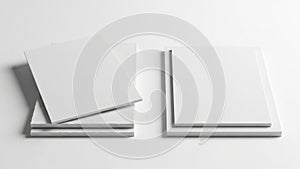 Stack of white paper sheets isolated on white background