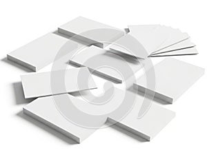 Stack of white paper sheets isolated on white background