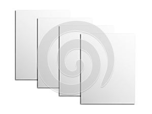 Stack of white paper sheets isolated on white background