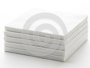 Stack of white paper sheets isolated on white background