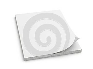 Stack of white paper sheets isolated on white background
